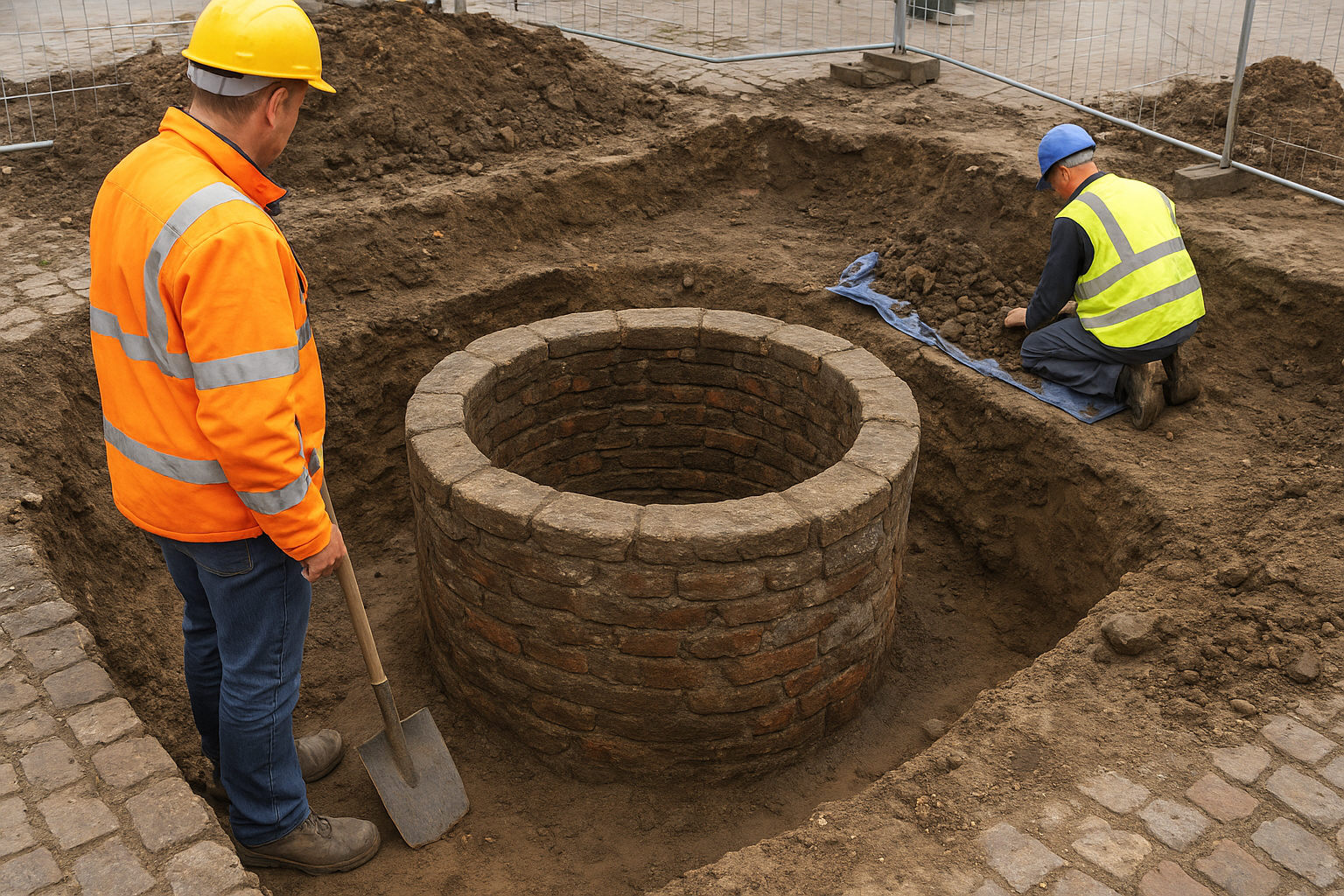 Oude waterput ontdekt tijdens renovatie Dorpsplein
